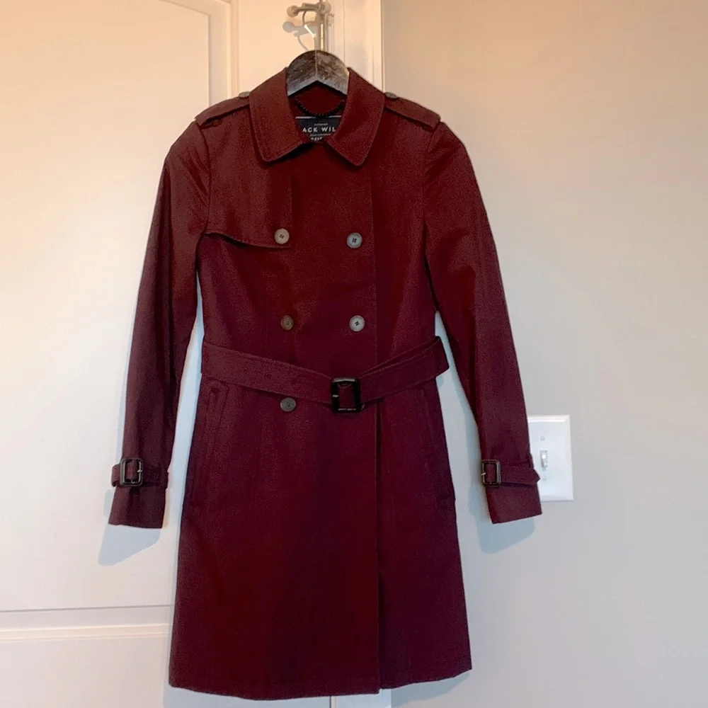 JACK WILLS AMBROSE TRENCH COAT, Damson size 4 US - Picture 1 of 10